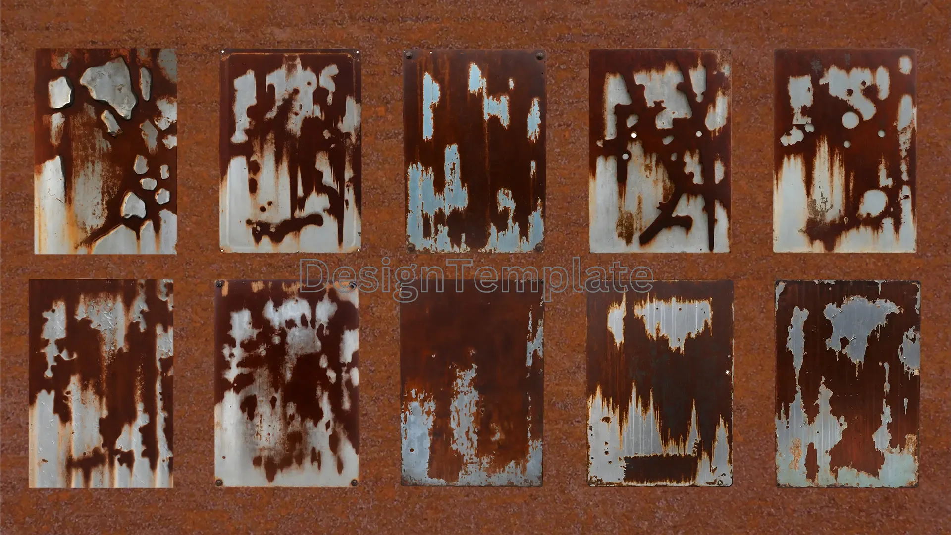 Rusted Steel Plate Metal Texture 3D Elements Pack